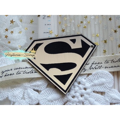 Бирка пластиковая "Superman - 2", цвет серебро, 57*34 мм